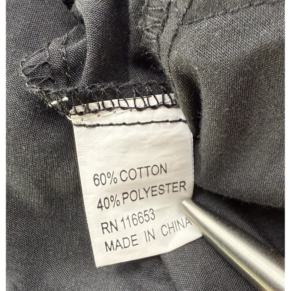 Maximos USA Yucatan Men's Short Sleeve Black Large Guayabera 4 Pocket Button Up - Picture 5 of 6